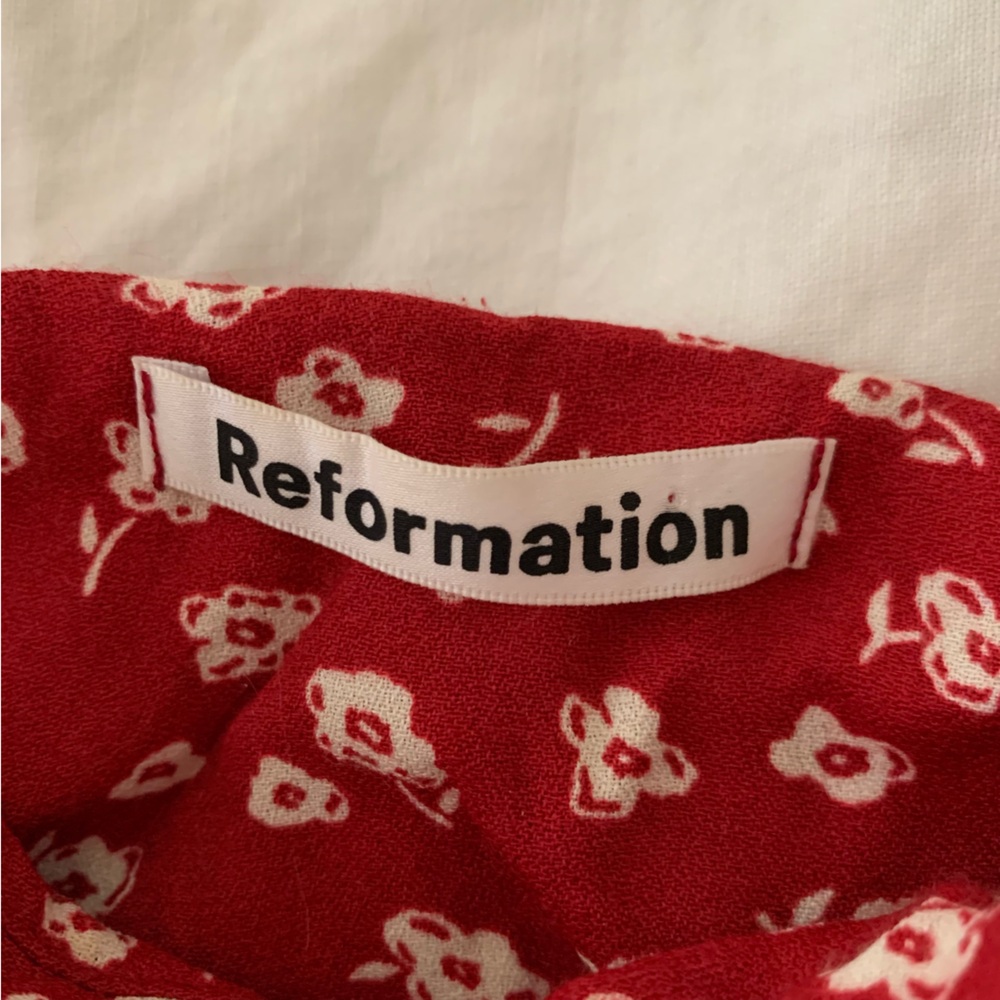 Reformation Red Floral Mini Dress - Picture 6 of 7